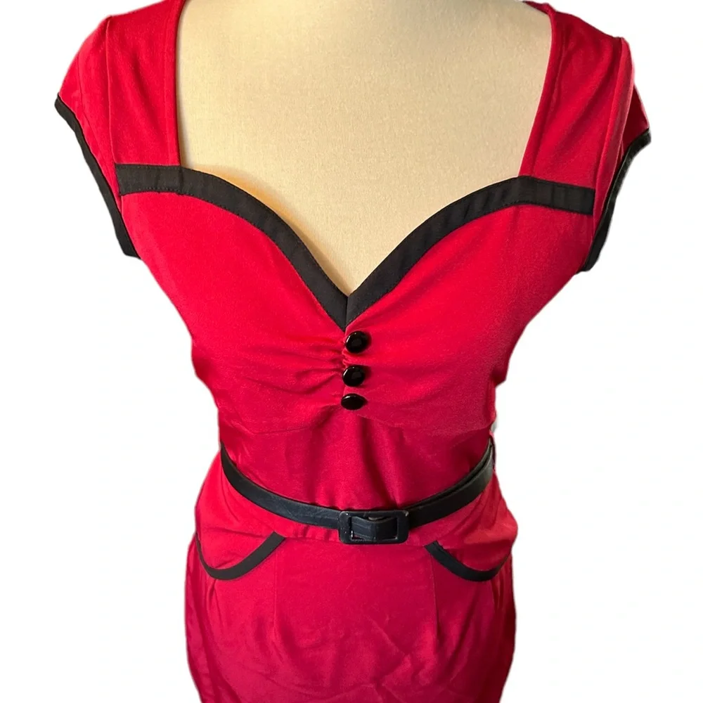 Lindy Bop Red Heidi Pinup Dress - Picture 7 of 11